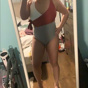 Multicolor Tie Waist One Piece